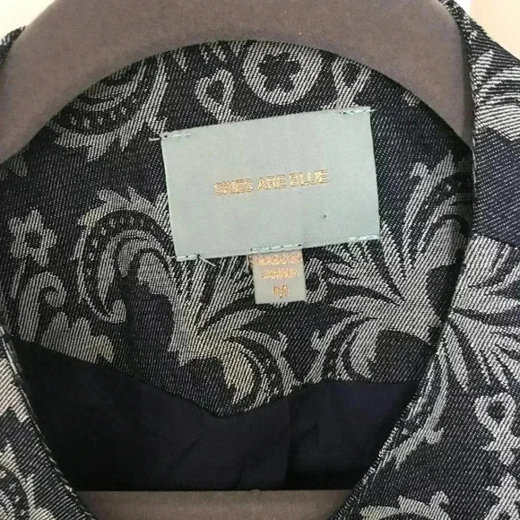 Skies are Blue Damask Cropped Jacket Size Medium - Picture 3 of 4